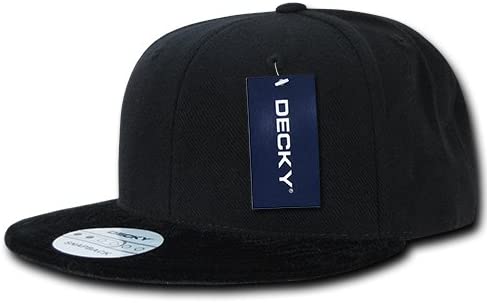 DECKY Velvet Flat Visor Snapback Cap, Black