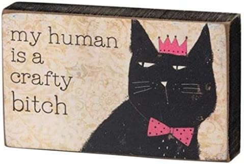 Primitives by Kathy Block Sign – My Human, 5×3 inches, Black