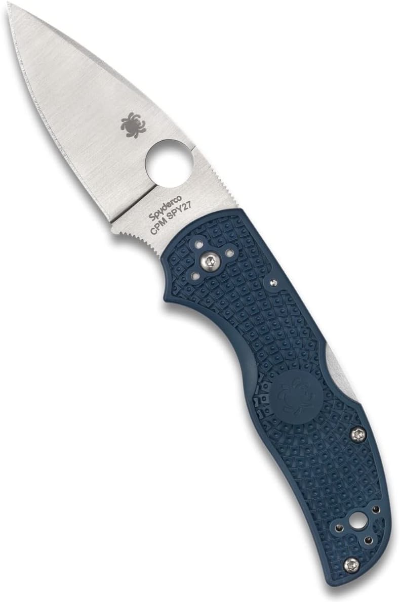 Spyderco Native 5 Knife with 2.95″ CPM SPY27 High-Performance Steel Blade and Cobalt-Blue Lightweight FRN Handle – PlainEdge