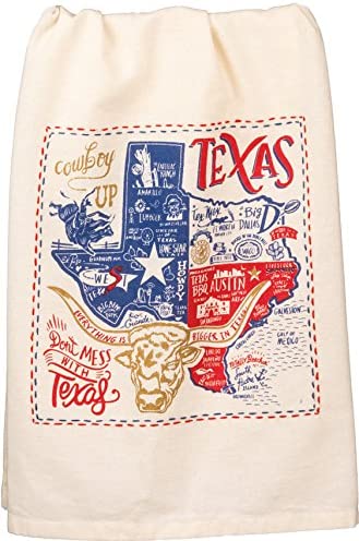 Primitives by Kathy LOL Made You Smile Dish Towel, Texas 28″ X 28″