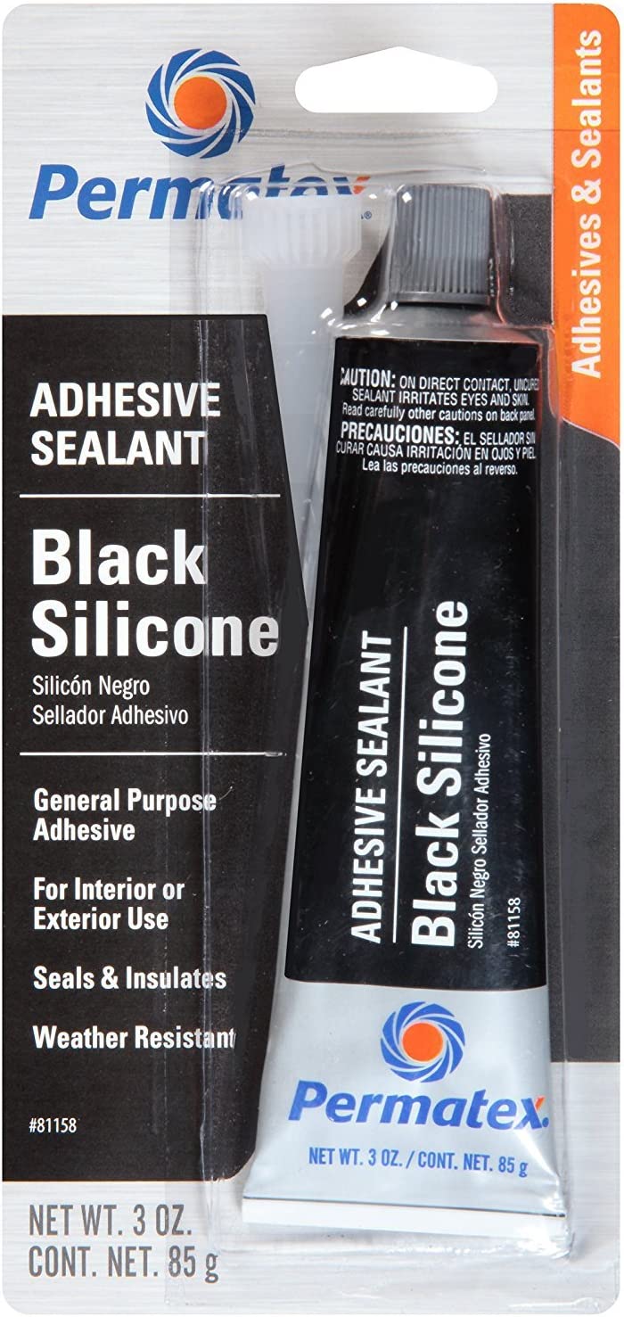 Permatex Black Silicone Adhesive Sealant (3 oz.) – 2 Pack (81158-2)