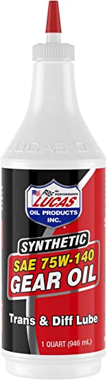 Lucas Oil 10121 SAE 75W-140 Synthetic Gear Oil/Transmission and Differential Lube – 1 Quart