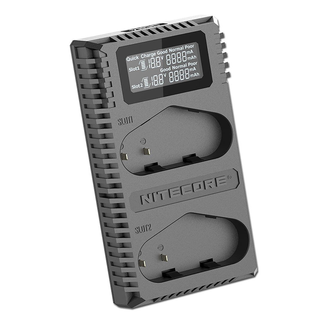 Nitecore UCN4 PRO Dual-Slot USB QuickCharge 2.0 Charger for Canon LP-E4 & LP-E4N Camera Batteries